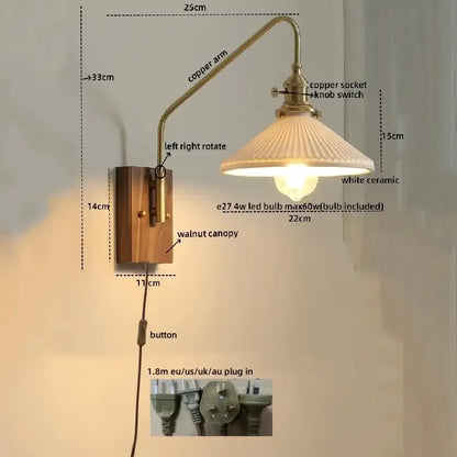 DecorBites™ Copper Ceramic LED Wall Lamps Modern Style for Bedroom Living Room Bar