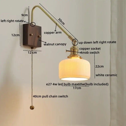 DecorBites™ Copper Ceramic LED Wall Lamps Modern Style for Bedroom Living Room Bar