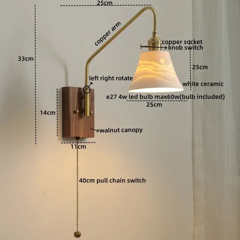 DecorBites™ Copper Ceramic LED Wall Lamps Modern Style for Bedroom Living Room Bar