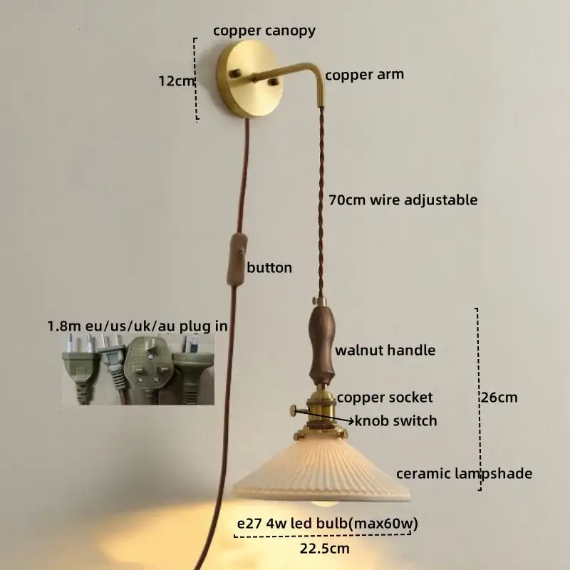 DecorBites™ Copper Ceramic LED Wall Lamps - Nordic Modern Design