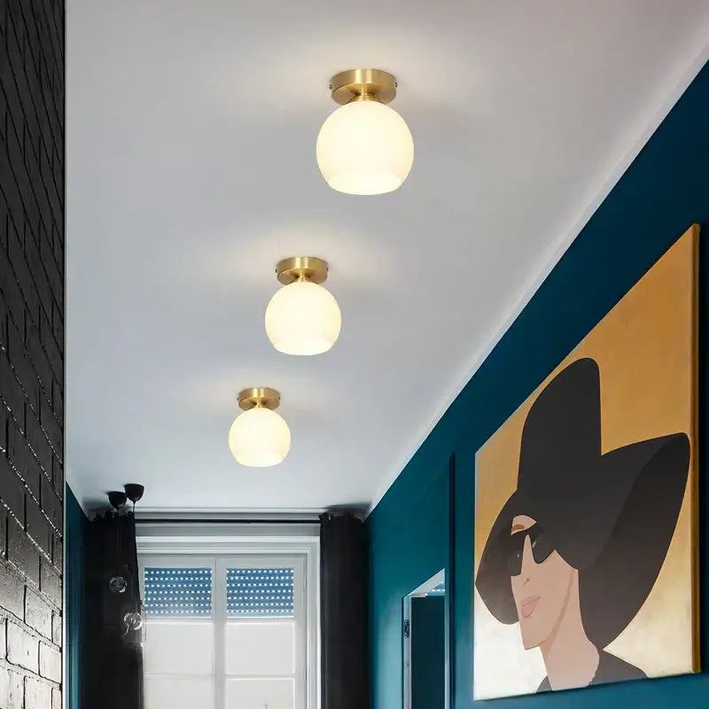 DecorBites™ Copper Chandelier: Modern LED Ceiling Lamp for Aisle, Living Room, Bedroom Decor