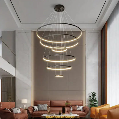 Decorbites™ Kupferkreis-Kronleuchter: Modernes minimalistisches Luxus für Wohnzimmer, Restaurant, Villa-Treppe