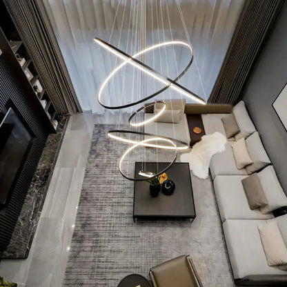 Decorbites™ Kupferkreis-Kronleuchter: Modernes minimalistisches Luxus für Wohnzimmer, Restaurant, Villa-Treppe