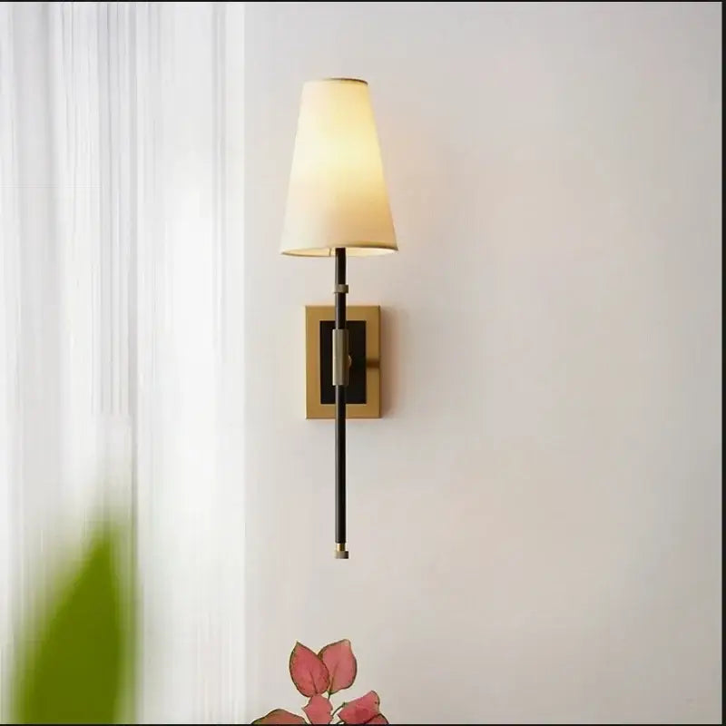 DecorBites™ Copper Cloth LED Wall Lamp for Elegant Decor in Bedroom, Living Room & Corridor