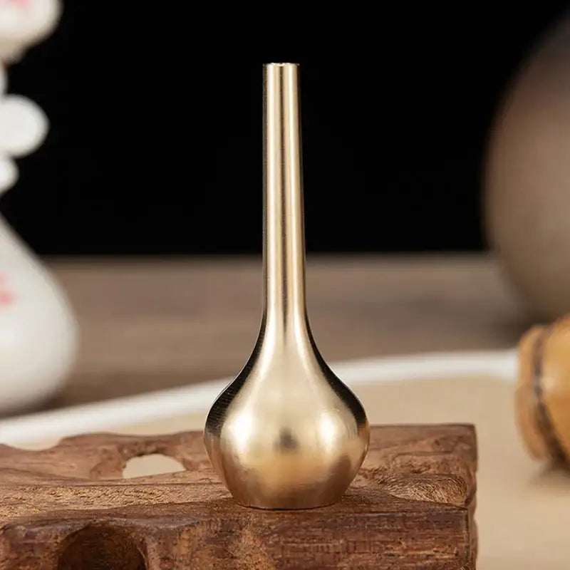 Decorbites™ copper gold tall vase in sleek brass color with slender neck and rounded base for elegant home decor