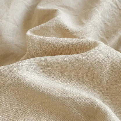 Beige linen fabric with a subtle textured weave in decorbites cotton bedding set duvet cover