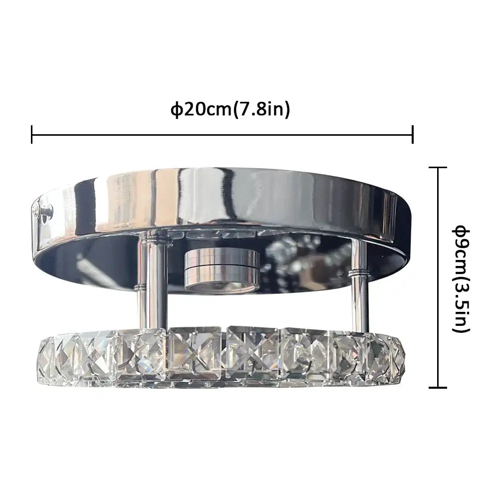 Chrome-finished decorbites crystal ceiling lamp with crystal-encrusted ring and central bulb housing ceiling lamp smart design