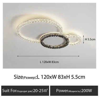 Modern decorbites crystal ceiling light featuring crystal ceiling lights and sleek double-ring led chandelier design