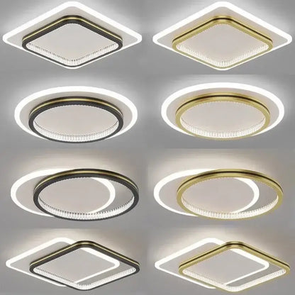Modern led ceiling lights by DecorBites featuring black and gold crystal ceiling lights with sleek metallic frames