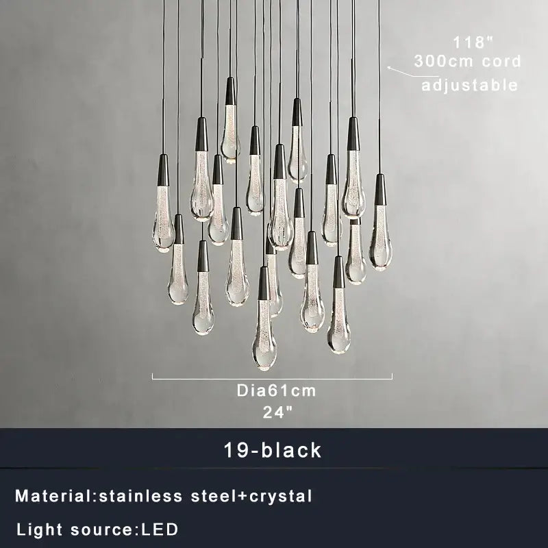 Modern black and clear crystal ceiling pendant with stainless steel accents from decorbites crystal ceiling pendant lights collection