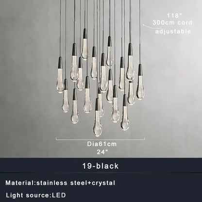Modern black and clear crystal ceiling pendant with stainless steel accents from decorbites crystal ceiling pendant lights collection