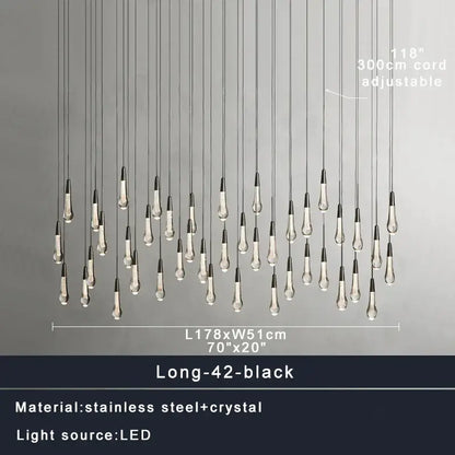Modern black and clear crystal decorbites crystal ceiling pendant lights with stainless steel accents for dining room lighting