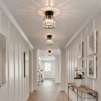 Decorbites crystal chandelier ceiling light with crystal encrusted design and dark metal base for modern living room decor