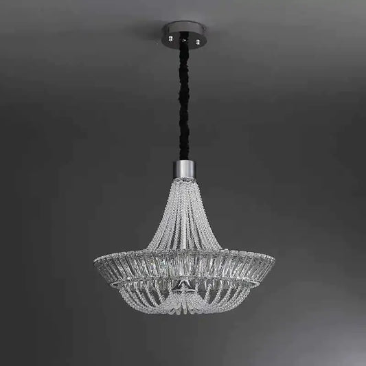 Modern decorbites crystal chandelier with chrome finish and cascading clear glass beads for living room lighting
