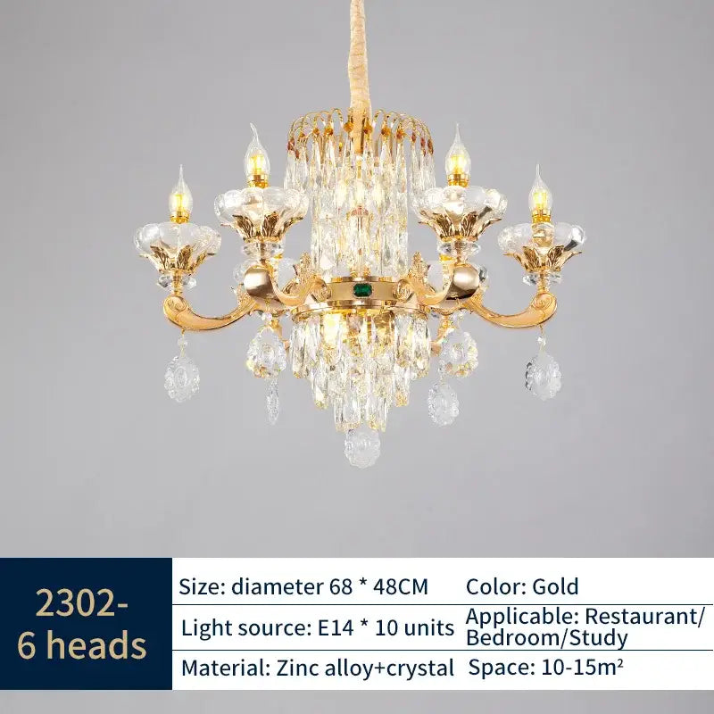 Gold-finished decorbites crystal chandelier with floral arms and 10 e14 lights for elegant living spaces