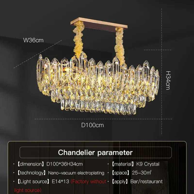 Decorbites crystal chandelier with gold-toned twisted arms and cascading k9 crystal prisms for elegant interiors