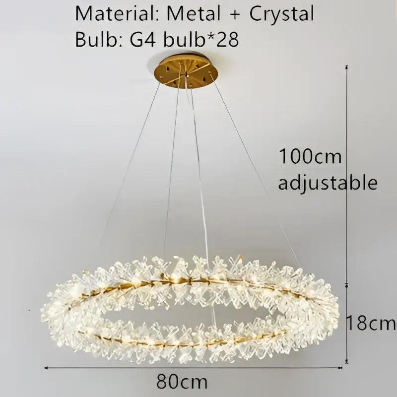 Gold-toned decorbites crystal chandelier flower with 28 g4 bulbs and crystal accents for indoor luxury lighting