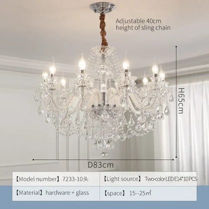 Decorbites crystal chandelier led candle with silver metal frame clear k9 crystals and adjustable 40cm sling chain