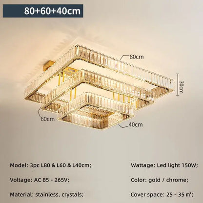 Gold and chrome two-tiered decorbites crystal chandelier ceiling light with clear crystals dimmable luxury foyer lighting