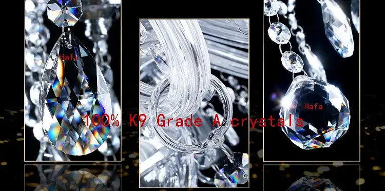 Clear faceted k9 grade a crystals with teardrop and round cut design in decorbites crystal chandelier fixture