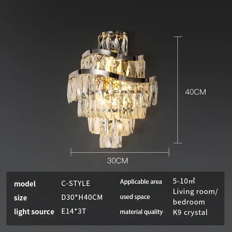 A modern decorbites crystal chandelier led lighting with cascading k9 crystal prisms and polished chrome accents for luxury rooms