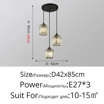 Black metal ceiling fixture with three crystal-encrusted glass pendant lights decorbites crystal chandelier luxury lamp