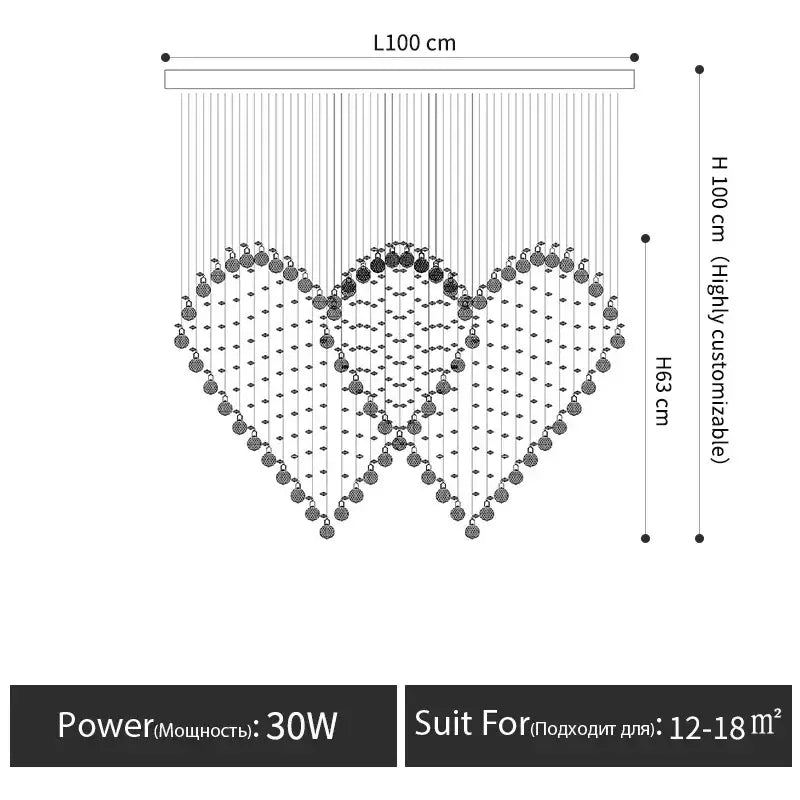 A modern decorbites crystal chandelier with three heart-shaped crystal bead designs for bedroom and dining room lighting