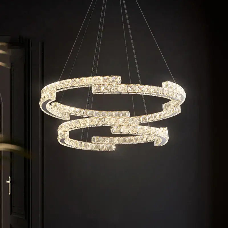 DecorBites crystal chandelier with clear crystal accents and metallic frame perfect for living room lamps and luxury spaces