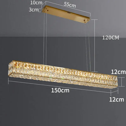 Gold-finished decorbites crystal chandelier pendant light with faceted crystals for living and dining room lighting