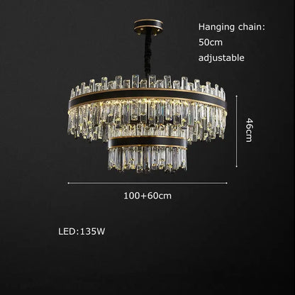 Elegant decorbites crystal chandelier with clear crystal rods gold-toned metal and adjustable 50cm hanging chain for luxury living room