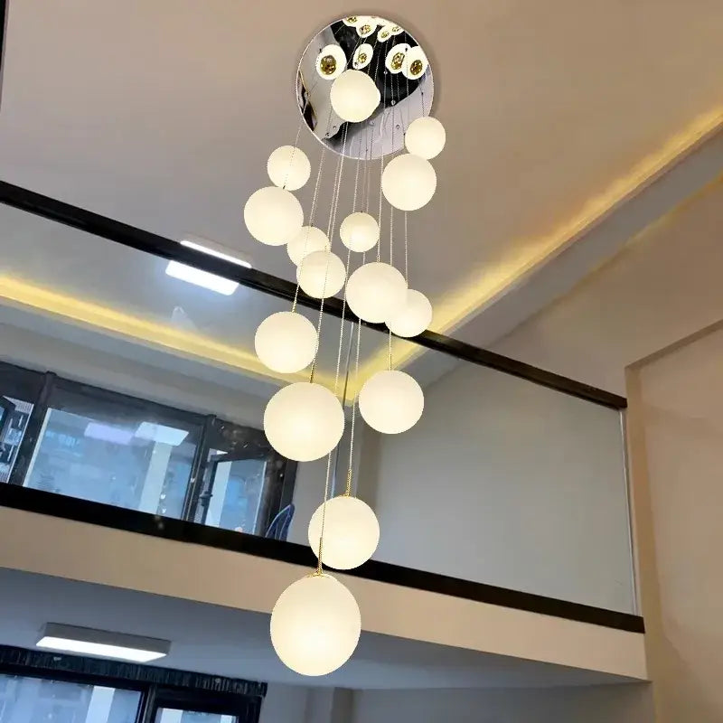 Modern white spherical pendant light with mirrored ceiling fixture decorbites crystal chandelier stair pendant light