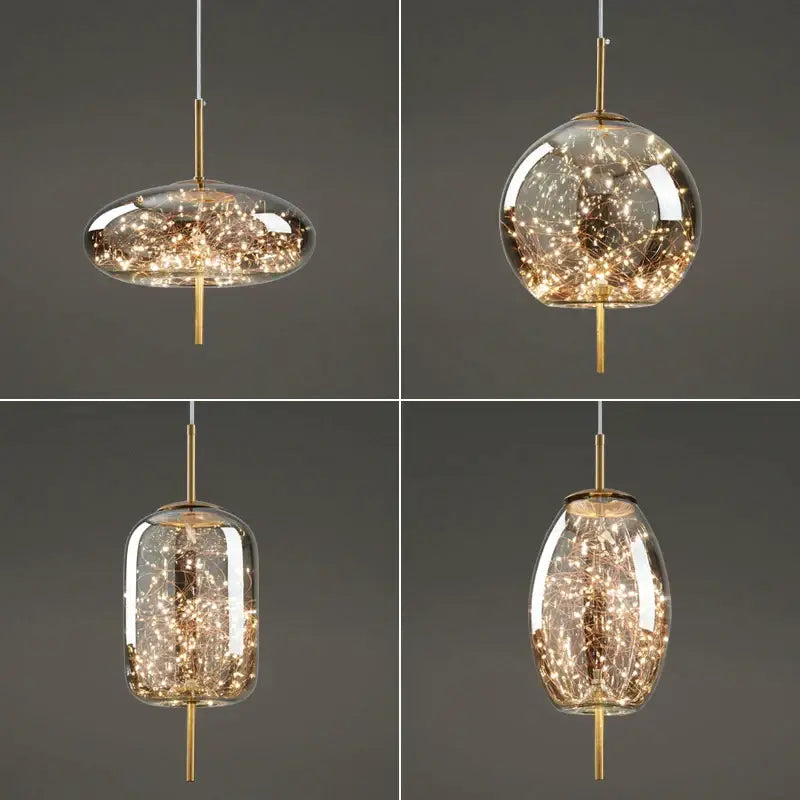 Modern glass pendant lights with warm led fairy lights and brass fixtures in decorbites crystal chandelier for kitchen decor
