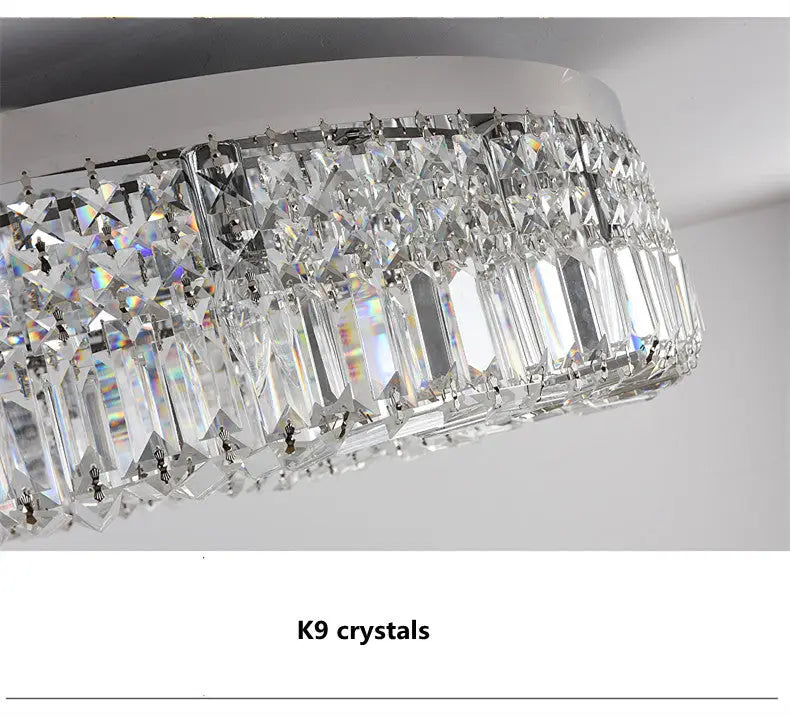 DecorBites™ crystal LED chandelier ceiling light in gold with clear k9 crystals for a modern crystal ceiling dining room