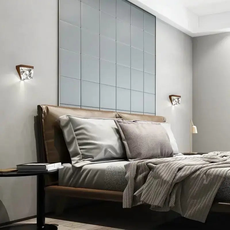 DecorBites™ Crystal LED Wall Sconce: Modern Minimalist Bedroom Luxury Light