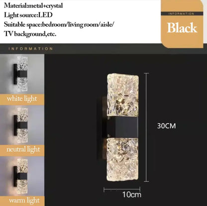 DecorBites™ Crystal LED Wall Sconces | Modern Corrugated Design for Living Room, Bedroom, Aisle