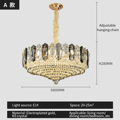 DecorBites™ Crystal Light Chandelier: Modern Elegance for Living Room, Bedroom, Dining Room