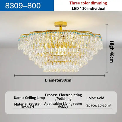 DecorBites™ Crystal Light Chandelier | Post-Modern European Luxury for Living Room, Bedroom, Dining
