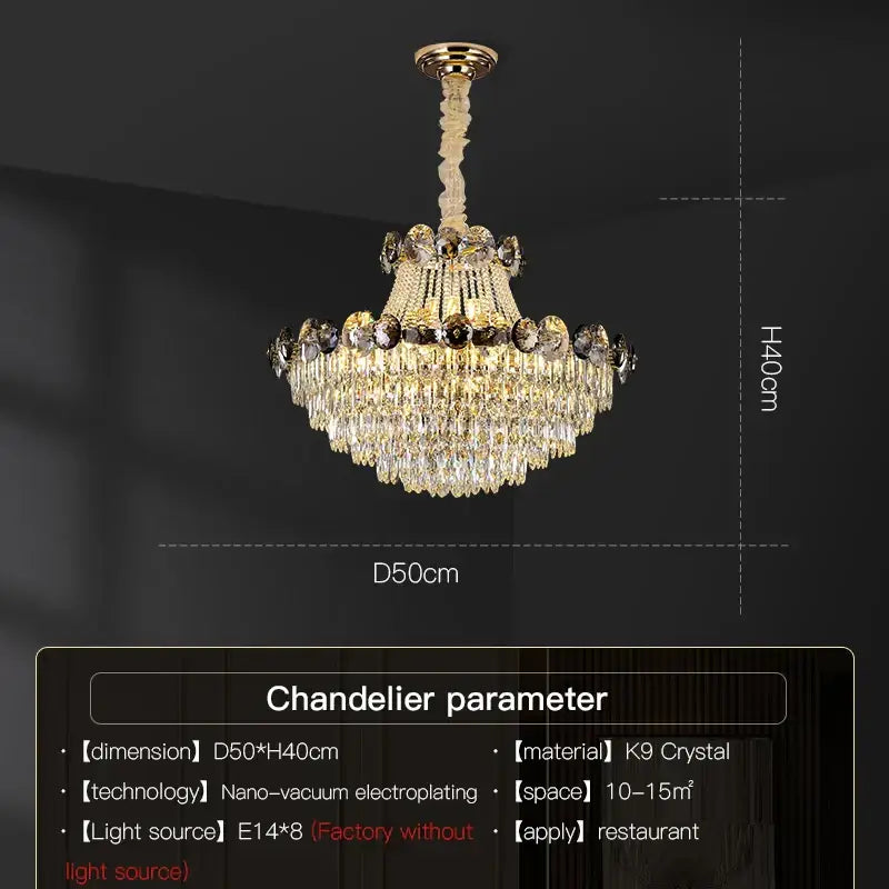DecorBites™ Crystal Light Luxury Chandelier for Living Room Dining Bedroom
