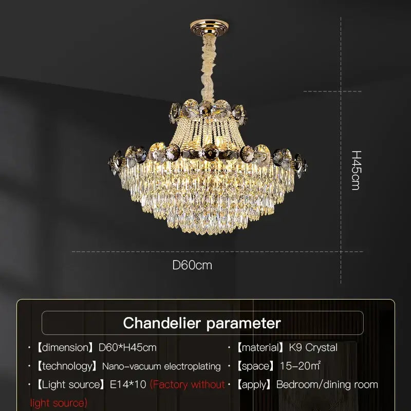 DecorBites™ Crystal Light Luxury Chandelier for Living Room Dining Bedroom
