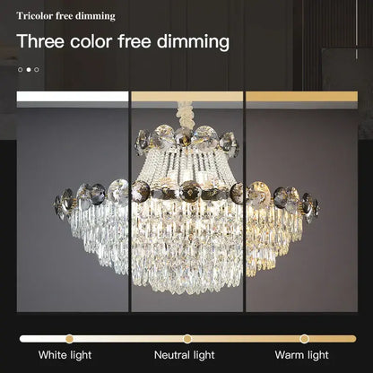 DecorBites™ Crystal Light Luxury Chandelier for Living Room Dining Bedroom