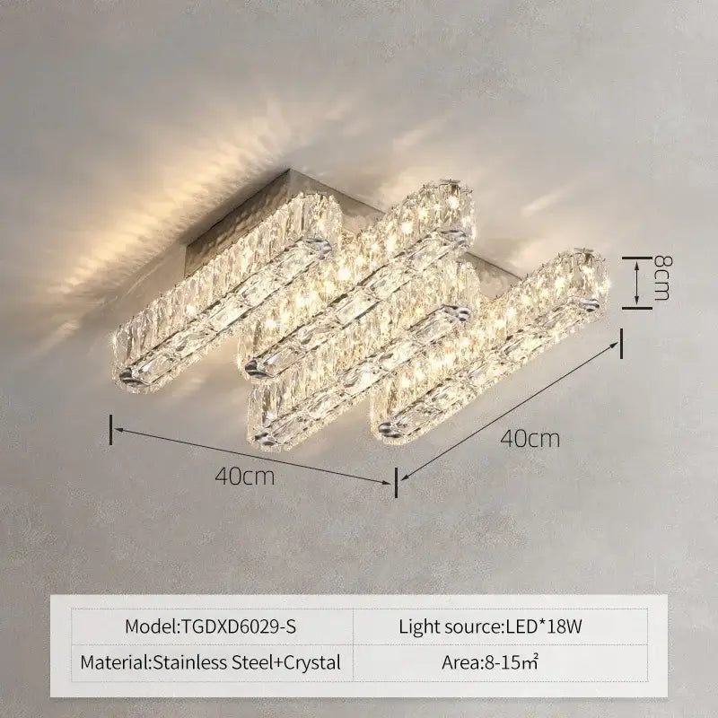 DecorBites™ Crystal Liner Ceiling Chandelier: Modern Luxury Dimmable LED Lighting Fixture