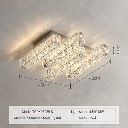 DecorBites™ Crystal Liner Ceiling Chandelier: Modern Luxury Dimmable LED Lighting Fixture
