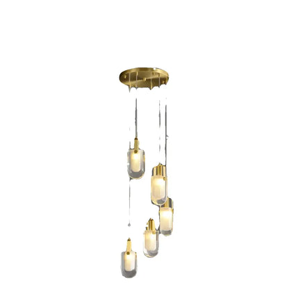 DecorBites™ Crystal Loft Chandelier for Staircase, Living Room, and Apartment Luxe Lighting