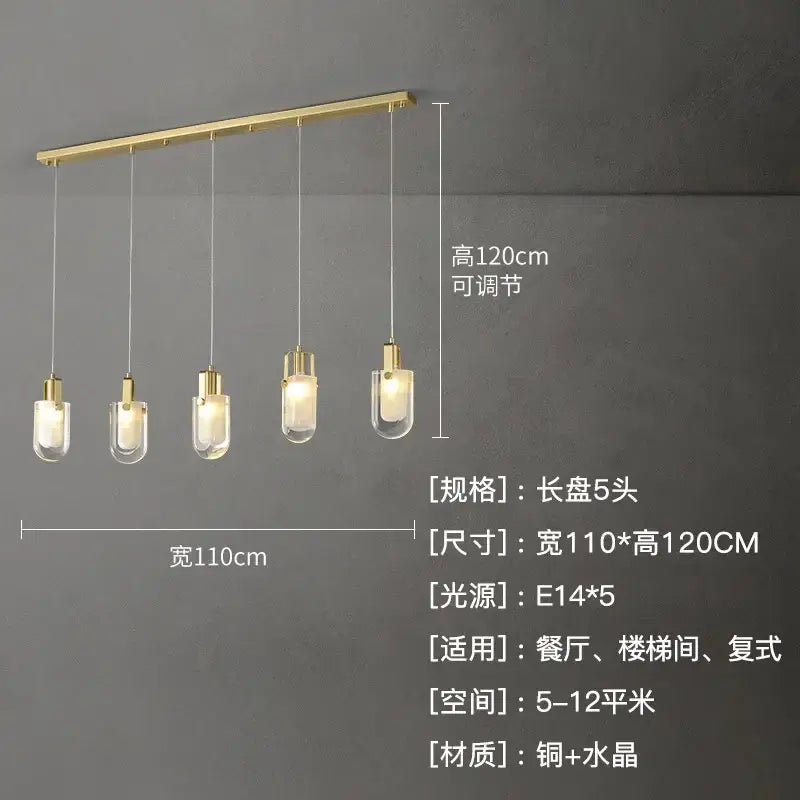 DecorBites™ Crystal Loft Chandelier for Staircase, Living Room, and Apartment Luxe Lighting