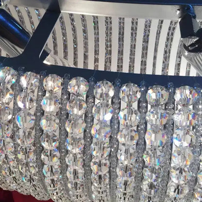 DecorBites™ Crystal Loft Chandelier: Modern Luxury LED Pendant Light for Living Room Decor