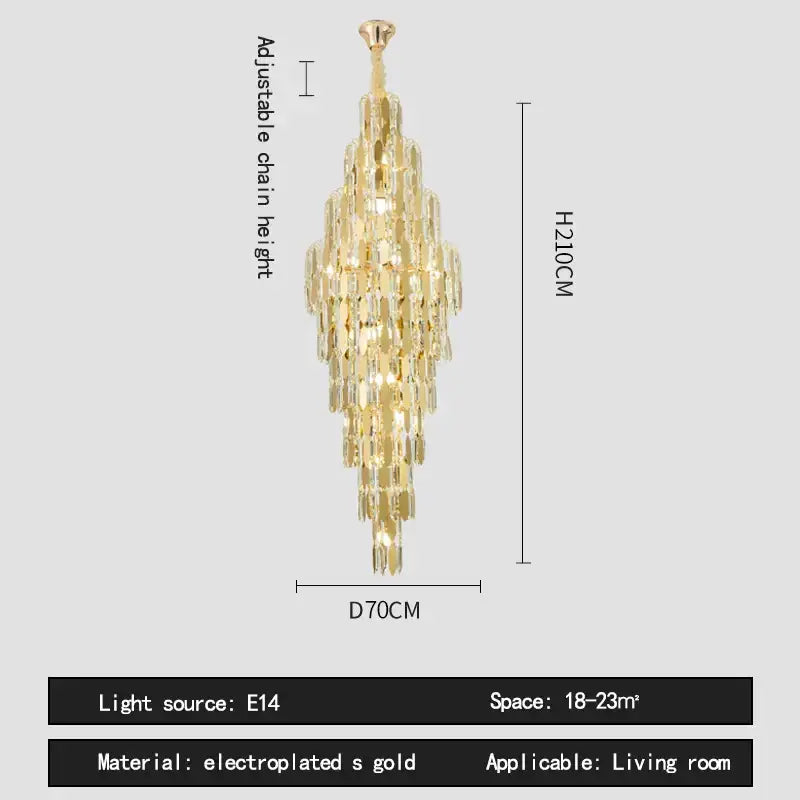 DecorBites™ Crystal Loft Pendant Light: Sleek Spiral Staircase Chandelier