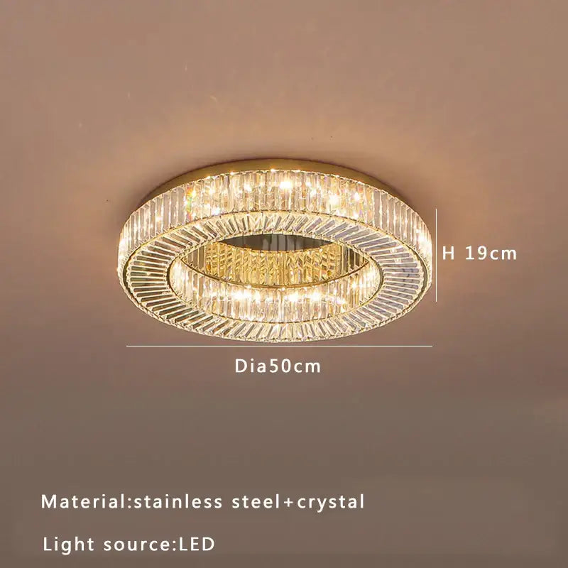 DecorBites™ Crystal Luxe C-Shape LED Ceiling Lamp Gold Finish