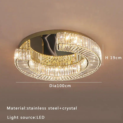 DecorBites™ Crystal Luxe C-Shape LED Ceiling Lamp Gold Finish