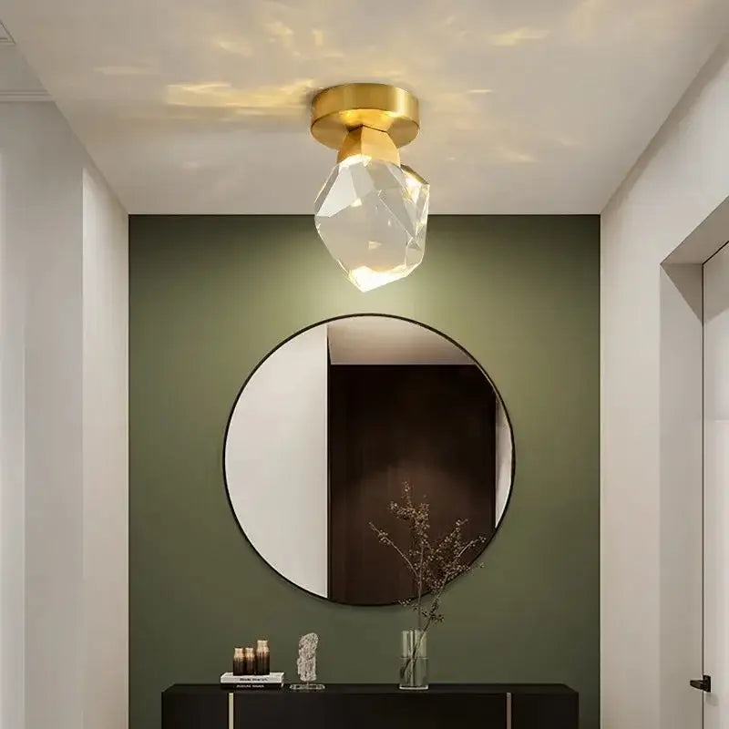 DecorBites™ Crystal Luxe Ceiling Lamp: Modern Minimalist Design for Porch, Corridor, Aisle, Balcony.