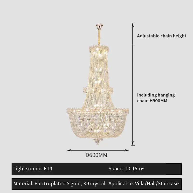 DecorBites™ Crystal Luxe Chandelier for Villa Hotel Living Room - European Modern Style